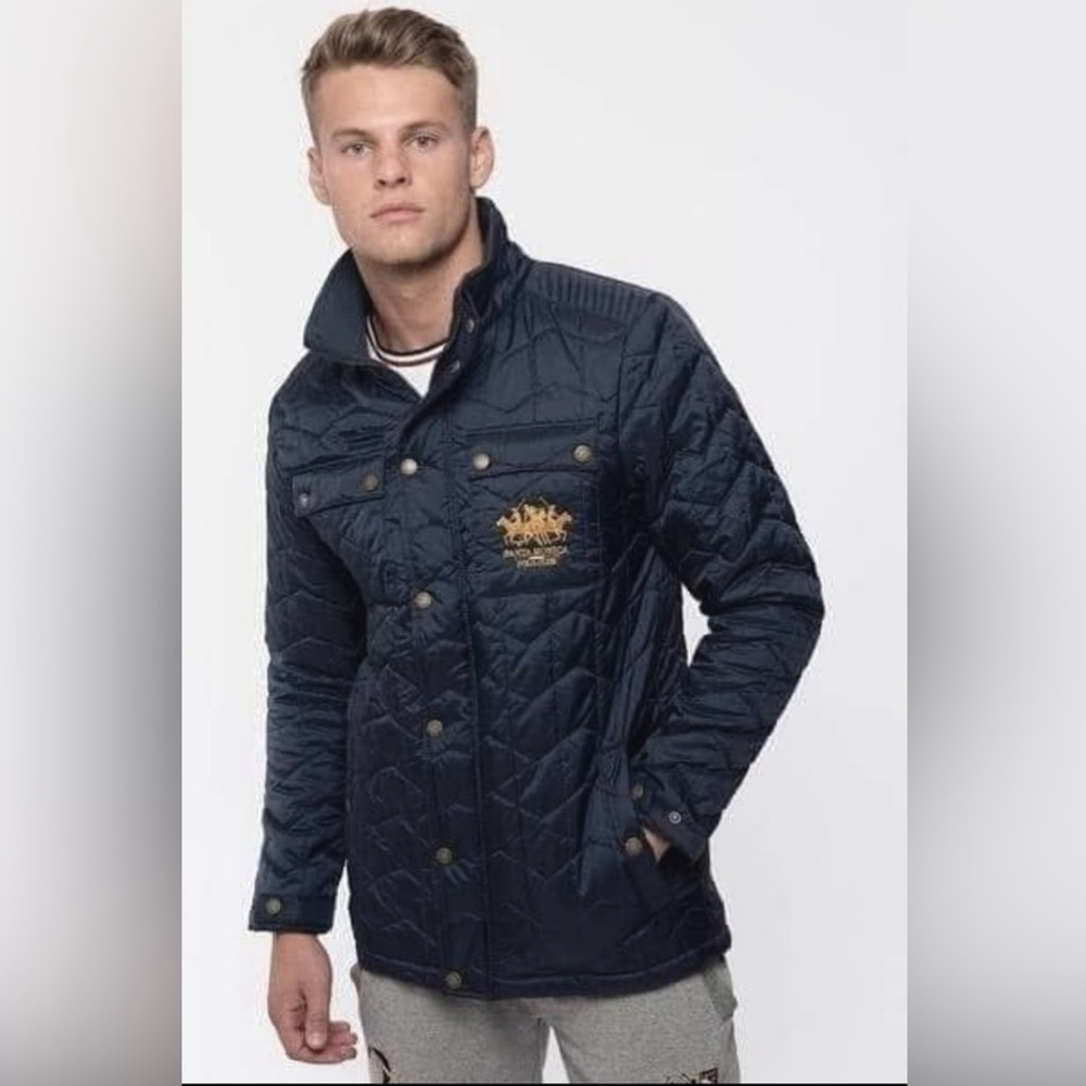 l Santa Monica Polo Club Quilted Jacket Black | Equestrian Style | Medium